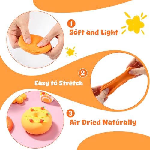 VioraWhite 72 Pcs 38oz Air Dry Clay Bulk Modeling Clay,Orange - Image 3