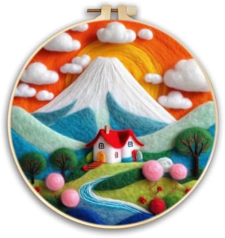 CaptainCrafts Needle Felting Kit for Adults Mountain Village Pattern by CaptainCrafts