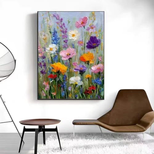 Wildflower Paint by Numbers Kit for Adults,Paint Canvas Wall Decor 16x20In - Image 4
