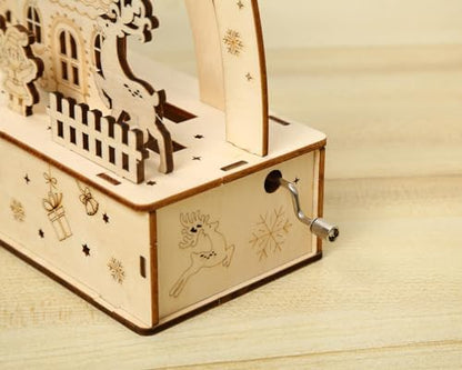 3D Wooden Puzzles for Adults 35pcs LED Light Xmas Theme DIY Wooden Assembly Kit for Teens Home Decor - Image 4