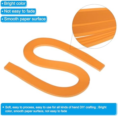 PATIKIL 120pcs Quilling Strips Paper 3/16"(5.2mm) 21"(54cm) Origami Paper Quilling Strip for Art DIY Hand Craft Christmas, Orange - Image 3