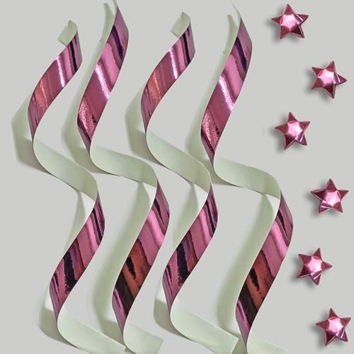 500-Strips Pink Foil Paper Strips for Making Origami Stars, Lucky Stars, Puff Star. Reflective Mirror Shiny Paper Strips, 0.5 x 11 inch. (Pink Foil, 500) - Image 3