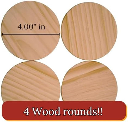Torch Paste Vintage Christmas Ornament/Coaster Kit the Original Wood Burning Paste | 4 Reusable Stencils | Candle, Manger, Snowflake, Angel | 2 Squeegees | 4 Wood Rounds - Image 4