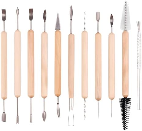 LINPHCEY 11-Piece Clay Sculpting Tools Set Perfect for Polymer Air Dry Modeling Clay Beginners & Professionals Ideal for DIY Pottery & Ceramics Tools for Clay Sculpey Sculpting & Crafting by LINPHCEY