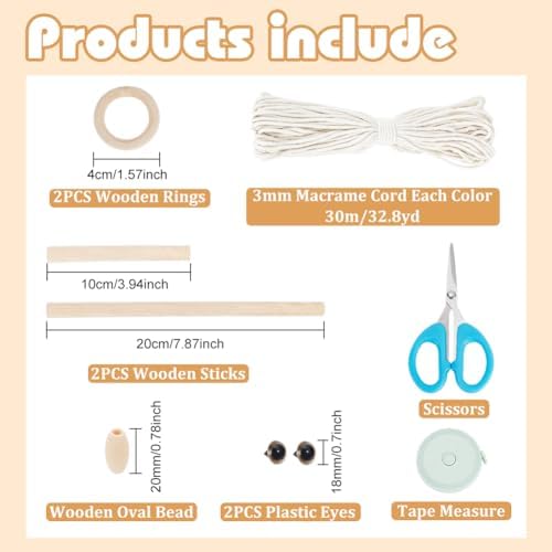 ORIGACH DIY Macrame Owl Wall Hanging Tapestry Kit with Video Tutorial - Image 3