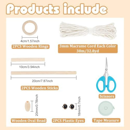 ORIGACH DIY Macrame Owl Wall Hanging Tapestry Kit with Video Tutorial - Image 3