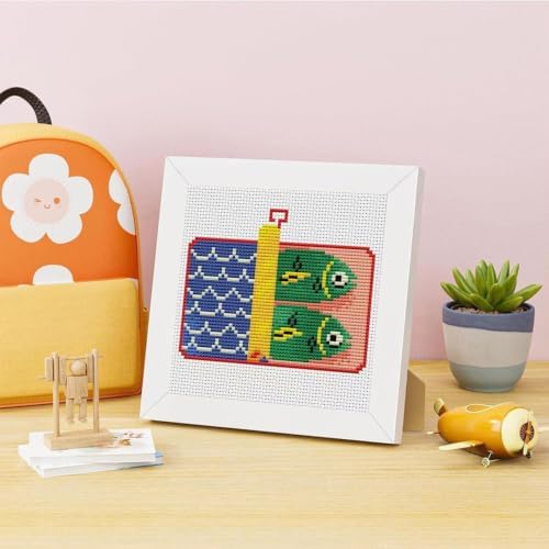 Canned Fish Stamped Cross Stitch Kits for Adults Beginners with Frame - Image 2