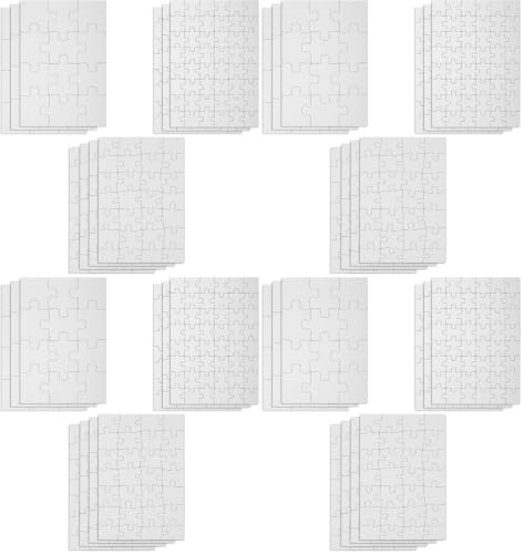 Mr. Pen- Blank Puzzle, 10 Sets, 12/28/48 Pieces/Pack, 8.2" x 5.6" (Pack of 4) by MrPen