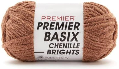 Premier Basix Chenille Brights, Caramel, Super Bulky Weight, 5.3 oz, 75 yd by Premier