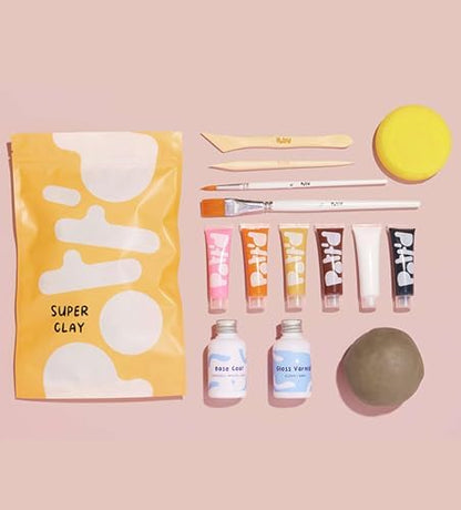 Pott'd Mini Pottery Kits | Air Dry Clay Pottery Kit for Adults | Includes Paints, Brushes, and Potters Tools | Free Online Step-by-Step Tutorial | Perfect for Beginners | Bring The Studio to Your Home - Image 3