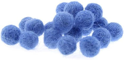 Needle Felt Balls Pure Wool Beads Dry Felted Balls 15mm Handmade DIY Crafts 20pcs (Blue) - Image 2