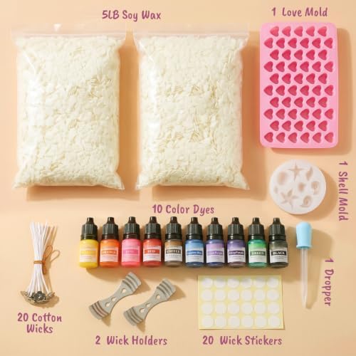 BISWYLBLJ 5 lbs Natural Soy Candle Wax for Candle Making - Image 2