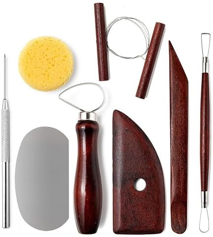 LINPHCEY 8-Piece Clay Sculpting Tools Set Perfect for Polymer Air Dry Modeling Clay Beginners & Professionals Ideal for DIY Pottery & Ceramics Tools for Clay Sculpey Sculpting & Crafting by LINPHCEY