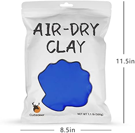Cutedeer Blue Air Dry Clay, 1.1lb Foam Modeling Clay, Soft Squishy Molding for Kids Adults, Arts & Crafts Project Slime Supplies(1.1lb - 1 Pack, Blue) - Image 5