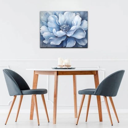 Natuyalo Framed Paint by Numbers for Adults - Blue Flower DIY Adult Paint by Number Kits Blooming Flower Acrylic Painting by Numbers for Beginners Art Craft Kits for Adults (12x16 Inch) - Image 3