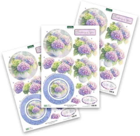 Katy Sue Designs Thinking of You 3D Die Cut Decoupage Collection for Card Making Supplies. Contains 12 Sheets of Katy Sue Die Cut Decoupage Featuring Lavender, Lillies, Hydrangea, and Roses - Image 4