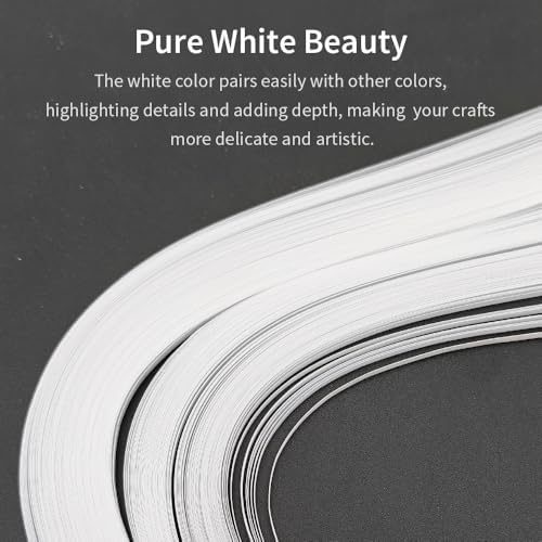 Acoeitl Quilling Paper Strips 240 Strips White Paper Quilling Set Width 3mm Length 54cm Quilling Supplies DIY Quilling Paper Quilling Art Strip for Crafts (2 Pack) - Image 3