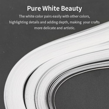 Acoeitl Quilling Paper Strips 240 Strips White Paper Quilling Set Width 3mm Length 54cm Quilling Supplies DIY Quilling Paper Quilling Art Strip for Crafts (2 Pack) - Image 3