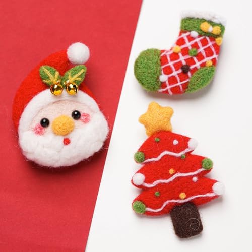 Wizardi Beginner Needle Felting Kit for Adults - Christmas. Christmas Felting Kit 3-5cm. Felting Tools. Wool Felting Supplies. Felt Crafts. Wool Felt. F07N8-W333 by Wizardi