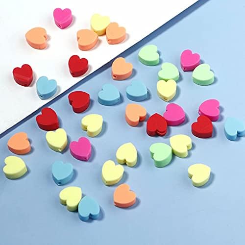 100pcs Mixed Heart Polymer Clay Spacer Beads for Women Jewelry Making DIY Bracelet Necklace Hair Clip Accessories Valentine's Day Gift (Heart) - Image 5