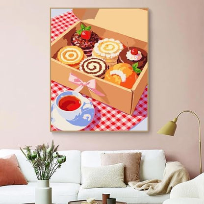 ZRIZQ Paint by Numbers Kit for Adults Beginner,Dessert,16x20 - Image 3