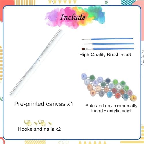 NZNANCHU Paint by Number for Adult,DIY Painting Kits for Adults,Color by Numbers,Paint by Number Canvas Crafts Watercolor for Beginners Hoom Decor (Love) - Image 4