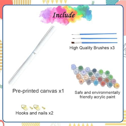 NZNANCHU Paint by Number for Adult,DIY Painting Kits for Adults,Color by Numbers,Paint by Number Canvas Crafts Watercolor for Beginners Hoom Decor (Love) - Image 4
