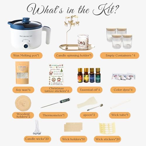 Scented Candle Making Kit with Wax Melting Pot and Candle Spinning Holder - Image 2