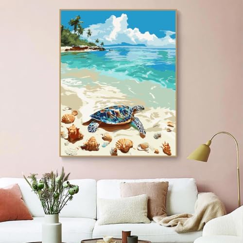 ZRIZQ Paint by Numbers Kit for Adults Beginner,Beach Landscape,16x20 - Image 7