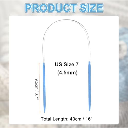 HARFINGTON Size US 7 (4.5mm) Plastic Circular Knitting Needles 16 Inch(40cm) Round Knitting Needle for Handmade Projects DIY Weave - Image 2