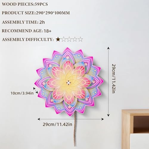 3D Wooden Puzzles Mandala Wall Art for Adults - Image 5