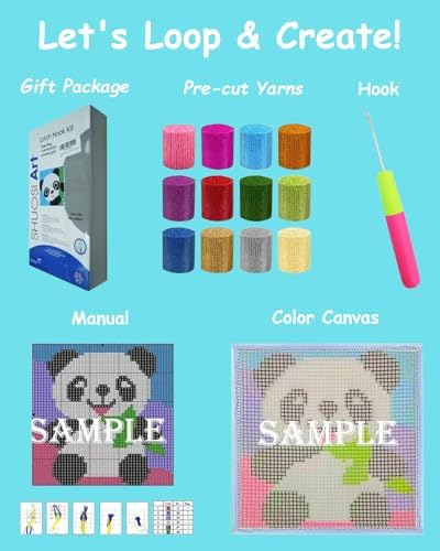Puzamen Latch Hook Kit, 12in Small Latch Hook Rug Kits for Adults Beginners - Image 2