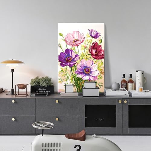 JOOZ Paint by Numbers Kit for Adults with Frame, Flowers, 8x12 Inch - Image 6