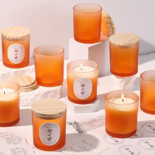 REISEN 12 Pcs 10oz Gradient Orange Candle Jars for Candle Making Kit by Reisen
