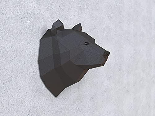 Grizzly Trophy Paper Sculpture,Pre-cut DIY Papercraft Kit,Handmade Bear Figurine, Color,Low Poly Wall Decor,All Accessories Included - Image 6