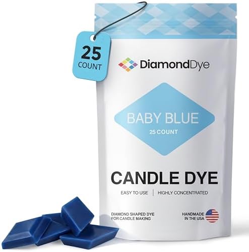 Baby Blue Candle Dye Chips, Soy & Paraffin Candle Making, 25 Pack by Reddig-globyDiamondDye