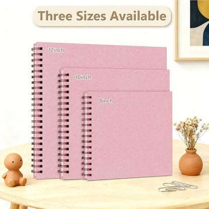 Popotop 12x12 Inch Scrapbook Photo Album, 60 Page Decorative Kraft Paper Book for 4x6 5x7 6x8 Pictures, DIY Memory Photo Albums as Gifts for Wedding Baby Christmas School Family - Image 5