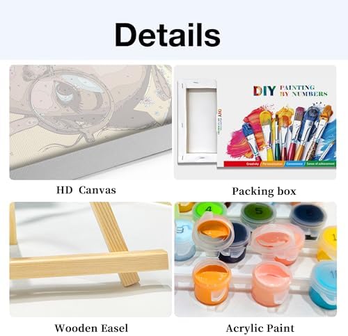 HeeBenor Framed Paint by Numbers Kit for Adults, Black Women, 8x12 Inch - Image 4