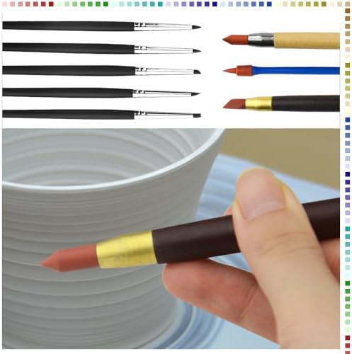 TOVOT 8PCS Silicone Paint Brushes Kit Double-Ended Silicone Clay Tools Rubber Paint Brushes for Crafts Modeling Craving Shaping - Image 4