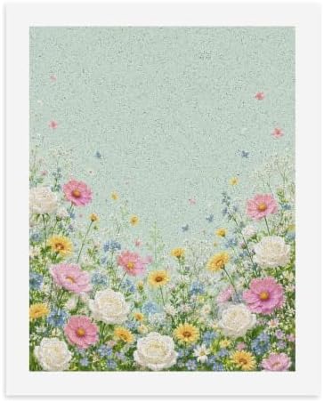Paint by Numbers Kit for Adults Beginner Art Decor Mint Garden Floral by Unknown