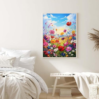 Alptiny Wild Flowers Paint by Numbers Kit for Adults Beginner, Colorful Floral Landscape Paint by Number Kits on Canvas, DIY Flower Oil Painting Kit for Relaxation & Home Decor, 16x20 Inch - Image 4