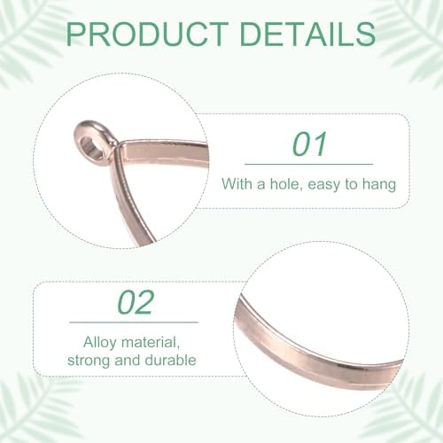M METERXITY 20-Pack Open Bezels for Resin, Teardrop Shape Open Back Bezel Pendants for Resin Jewelry Making/DIY Earrings Necklace, Alloy Hollow Frame Pendants [Rose Gold] - Image 2