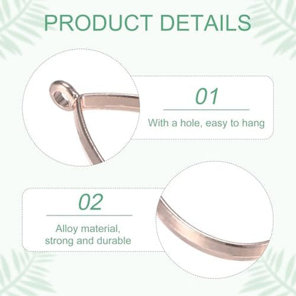M METERXITY 20-Pack Open Bezels for Resin, Teardrop Shape Open Back Bezel Pendants for Resin Jewelry Making/DIY Earrings Necklace, Alloy Hollow Frame Pendants [Rose Gold] - Image 2