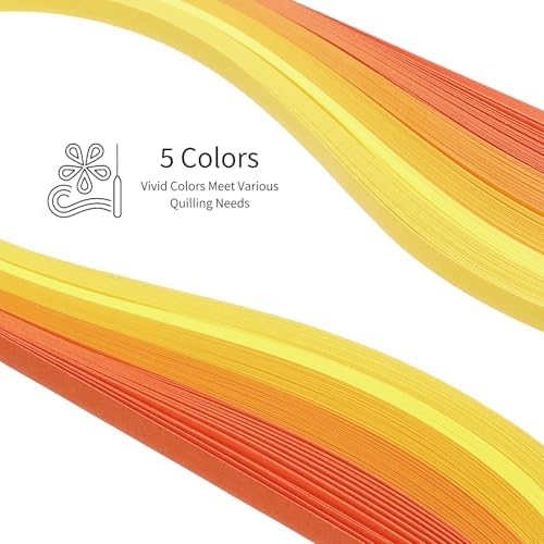 MECCANIXITY Paper Quilling Kit, 21.3 Inch 5mm Paper Quilling Strips with Blue Pen for Beginners DIY Hand Crafts Teaching Tools Flower Decoration(Dark Yellow, Pack of 120) - Image 3