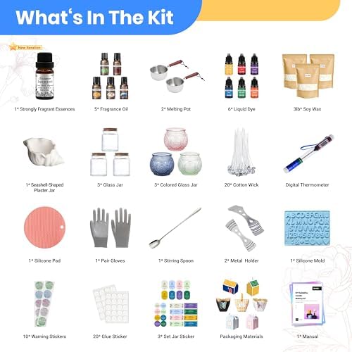 Geoynas 113Pcs Candle Making Kit for Adults - Soy Wax DIY Set - Image 2