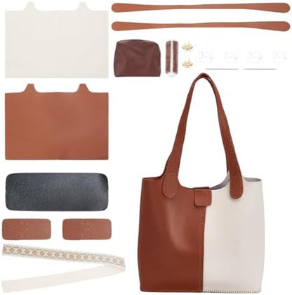 WADORN DIY PU Leather Purse Making Kit, Shoulder Bag Making Set, Camel by WADORN