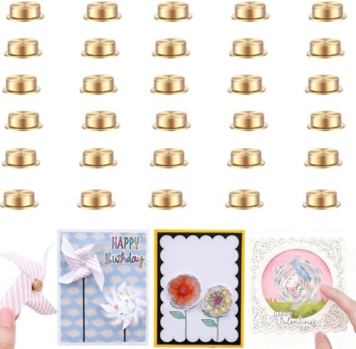 CYFUN DESIGN 30 Pcs Mini Metal Rotating Bearings for Card Making DIY Handmade Crafts Paper Cards Scrapbooking Crafting, 360°Rotation Charm Bearing Spinner Art Tool Nail Rings Jewelry Rotating Tools by CYFUNDESIGN