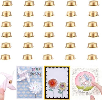 CYFUN DESIGN 30 Pcs Mini Metal Rotating Bearings for Card Making DIY Handmade Crafts Paper Cards Scrapbooking Crafting, 360°Rotation Charm Bearing Spinner Art Tool Nail Rings Jewelry Rotating Tools by CYFUNDESIGN