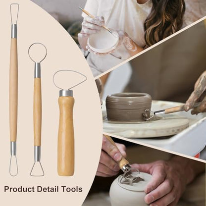 Amrules 43 Pcs Polymer Clay Sculpting Tools Kit for Adults, Light Yellow - Image 4