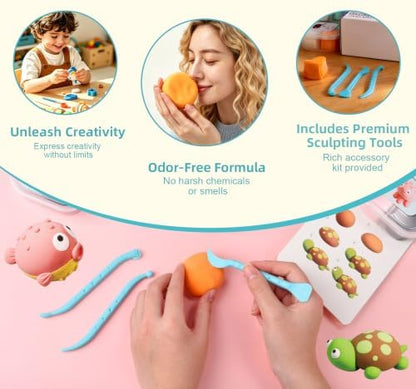Both idea Air Dry Clay Kit, Ocean Theme | 12 Packs, Non-Toxic Kids Gift - Image 4